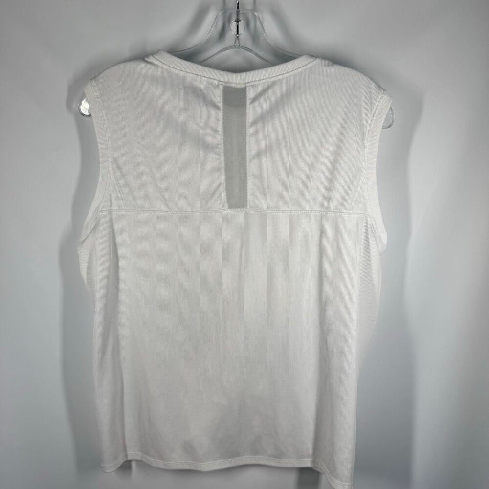 Lucky in love women’s ribbed white tennis twist front top size large NWOT - Picture 5 of 8